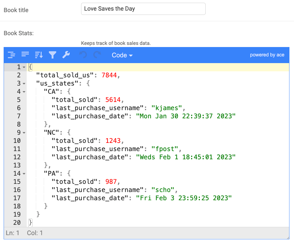 Our JSONField for
book_stats